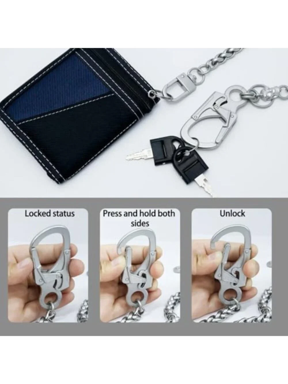 Punk Skull Chain Pants Wallet for Men | Anti-Theft Biker Key Accessory